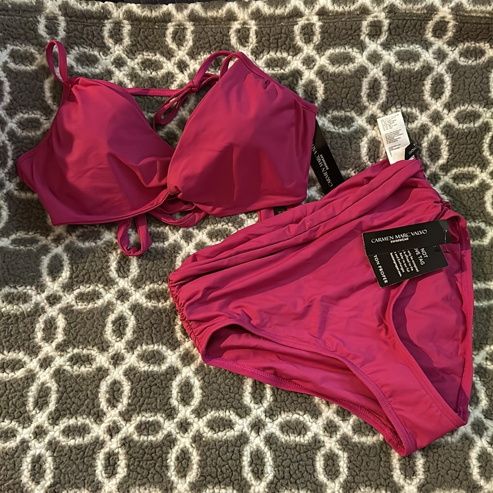 NWT Carmen Marc Volvo Bikini Boston Proper PINK